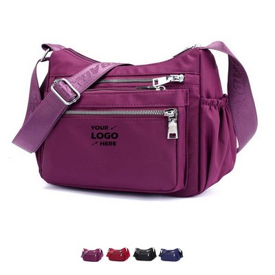 Multi compartment women's waterproof single shoulder crossbody bag