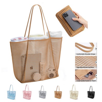 Reusable Mesh Beach Tote Bags