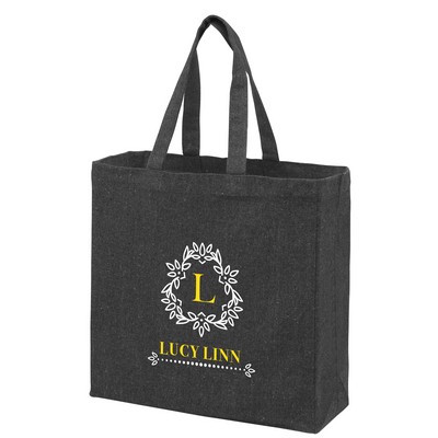 Recycled Cotton Canvas Tote Bag with 18" Handles - 13 x 5 x 13