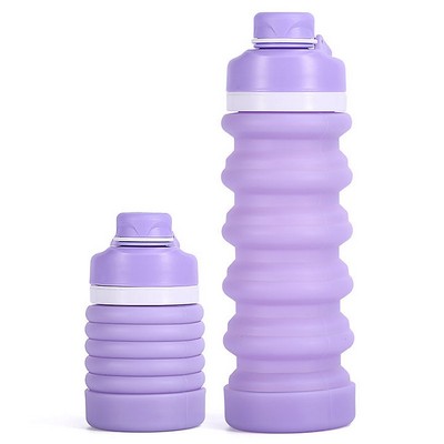 Leak proof folding silicone sports water bottle.