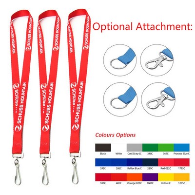 5/8" Silkscreen Printed Lanyard w/Metal J Hook