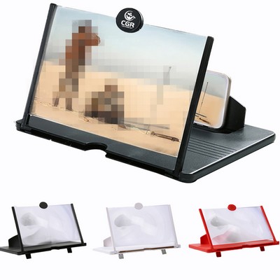 12" 3D HD Cell Phone Screen Magnifier Foldable Magnifying Projector for Movies Videos and Gaming