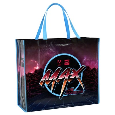 Custom Full-Color Laminated Non-Woven Promotional Tote Bag 20"x17"x8"