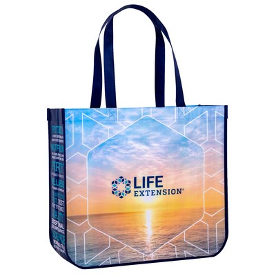 Custom Laminated Non-Woven Round Cornered Promotional Tote Bag 16"x14"x6"