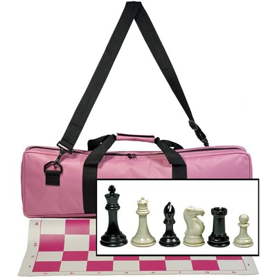 Triple Weighted Tournament Chess Set with Travel Bag - 4 in. King