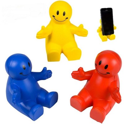 Smile Face Guy Phone Holders Stand Desk Decor Smartphone Stand, Stress Relief Ball, Foam Fidget Toy