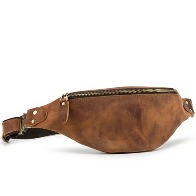 Wagner Full Grain Leather Fanny Pack Waist Bag (13.78"x4.53"x2.76")