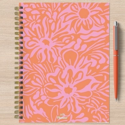 2025 Happy Hibiscus Medium Weekly Monthly Planner