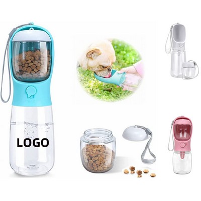 Large Capacity Dog Water Bottle with Food Container