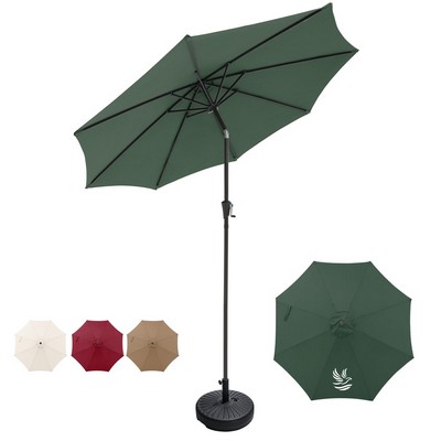 8.8' Adjustable Patio Umbrella & Market Umbrella With Base