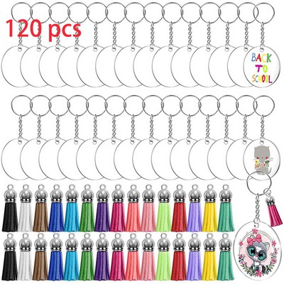 120Pcs Acrylic Keychain Blanks For Vinyl Kit