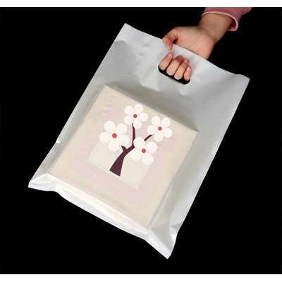 11.8"x13.8" 2.4mil Merchandise Bags with Die Cut Handles for Boutique Bag Shopping Cloth Bags