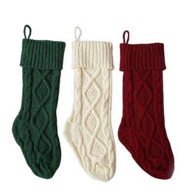 Knitted Cotton Christmas Stocking