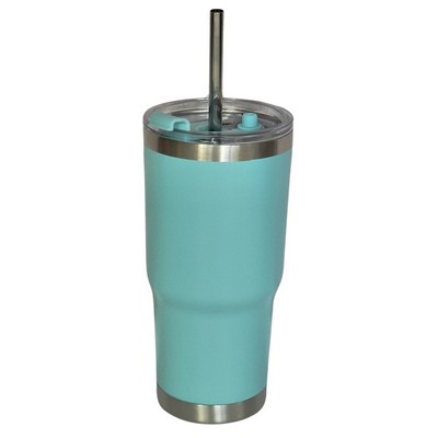 20 Oz. Stainless Double Wall Vacuum Insulated Travel Mug powder coated light blue