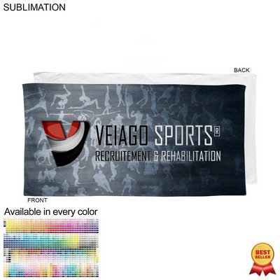 Plush and Soft Velour Terry Cotton Blend Shower Towel, 24x48, Sublimated Graphics Edge to Edge