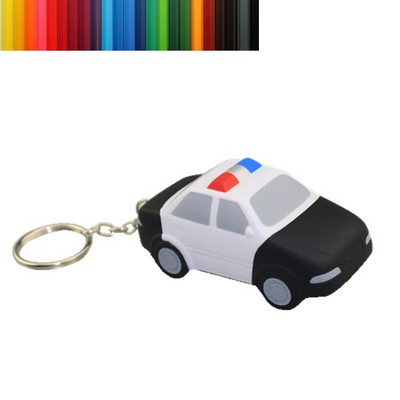 Foam Police Car Shaped Stress Reliever with Keychain