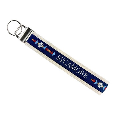 6" Woven Cotton Key Strap w/ Nickel-Plated Hardware - "Elite" Weave