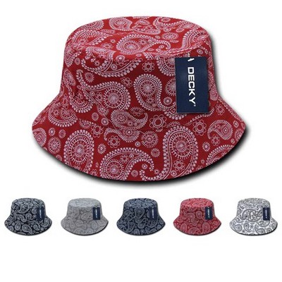 Decky Relaxed Paisley Bandana Pattern Bucket Hat