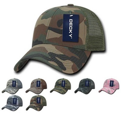 Decky Low Profile Structured Camo Trucker Cap