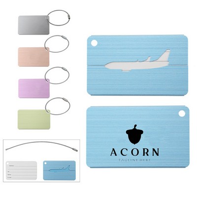 Airplane Pattern Aluminum Luggage Tag