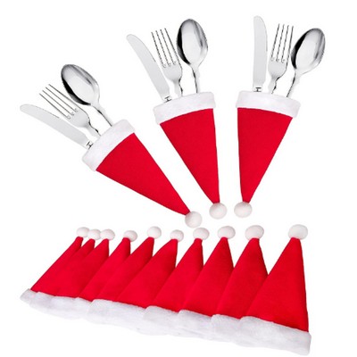 Mini Santa Hat Christmas Cutlery Covers