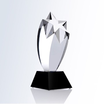 Rising Star Award w/Black Crystal Slant Base