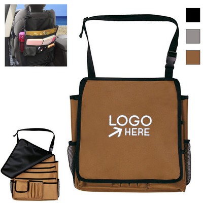 Car Organizer Bag With Multiple Pockets And Straps