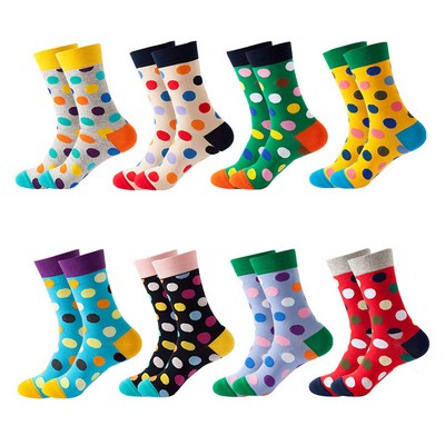 Custom Logo Polka Dot Mid-Calf Sock