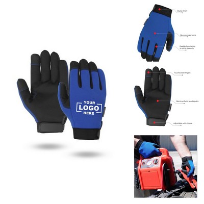 Blue Touchscreen Work Gloves