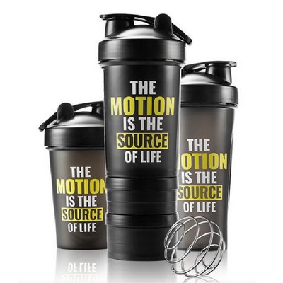 22 Oz. Shaker Sport Bottle Cup w/ Pill Organizer & Storage