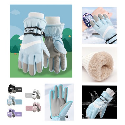 Kids Winter Ski Snow Gloves