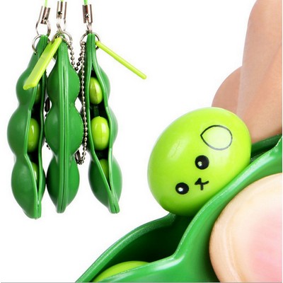 Sqeze Bean Stress Relief Fidget Bean Toys keychain