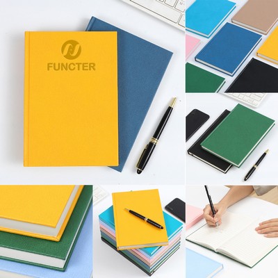 A5 Leatherette Hardcover Notebook Bound Journal Writing Notebook Executive Meeting Journal