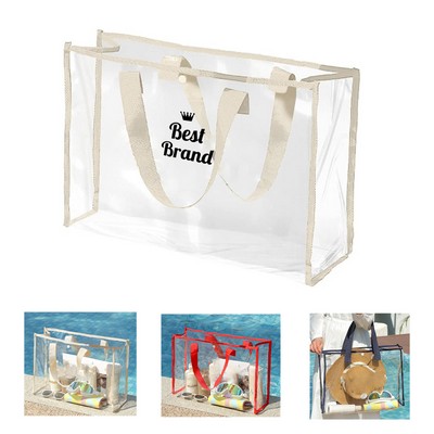 Large Capacity Transparent PVC Beach Tote Bag