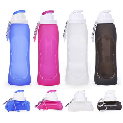 17OZ BPA Free Outdooor Folding Sport Silicone Water Bottle