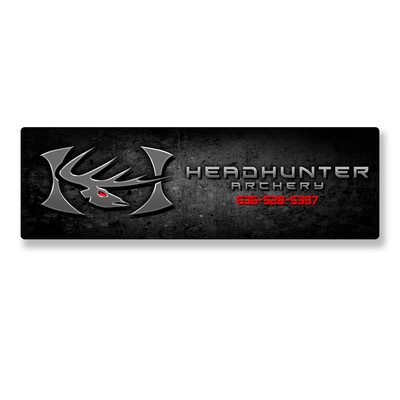 Decal on White Vinyl Material - (2"x6.5"). Full Color, Low Minimum!