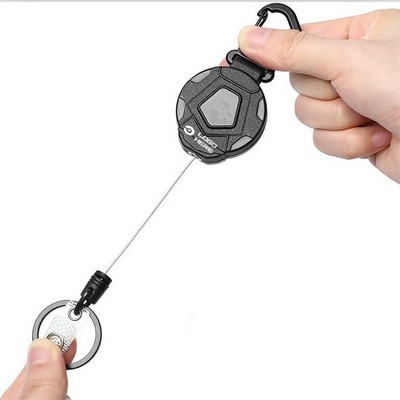 Retractable Keychain Carabiner Badge Holder