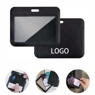 Horizontal Plastic ID Card Badge Holder