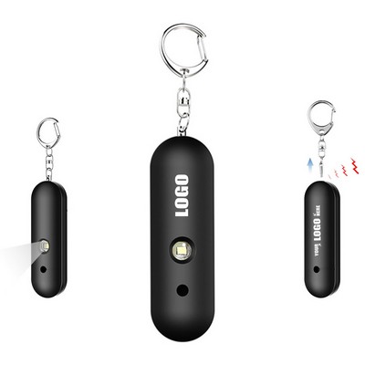 Round Bar Shaped Alarm Keychain w/Flashlight