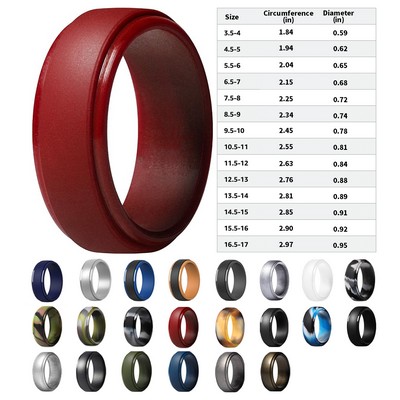 Step Edge Silicone Ring for Men