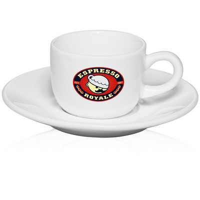 Porcelain Espresso Cups with Saucer - 2.5 oz