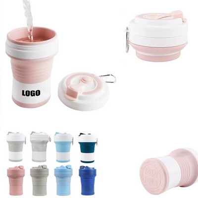 550ml Silicone Collapsible Cup with Carabiner and Heat Resistant Ring