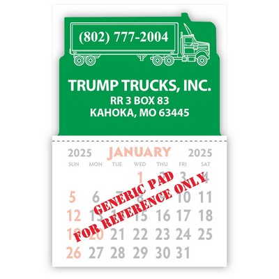 Kwik-Stik Textured Vinyl Calendar w/ Semi-Truck Top