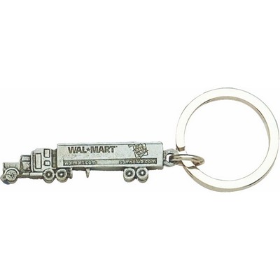 Sleeper Cab 18 Wheeler Key Tag & Key Ring