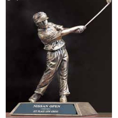 8¼" Antique Gold Resin Golfer Trophy