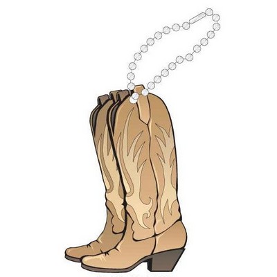 Cowboy Boots Promotional Line Key Chain w/ Black Back (4 Square Inch)