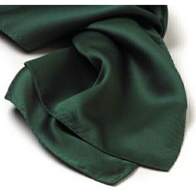 Hunter Green Polyester Satin Scarf - 30"x30