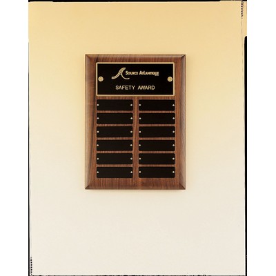 Perpetual Series Walnut Plaque w/ 12 Individual Plates (9"x12")