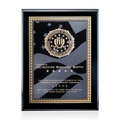 Oakleigh/Star&Stripes Plaque - Black 8"x10"