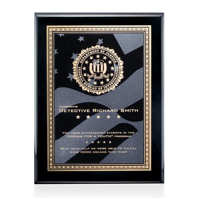 Oakleigh/Stars&Stripes Plaque - Black 9"x12"